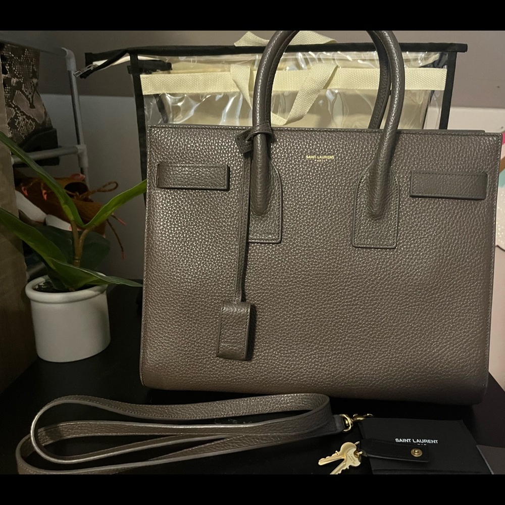 Gently used Saint Laurent Sac De Jour leather tote